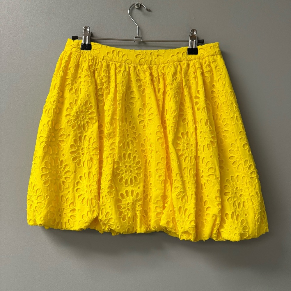 Lilly Pulitzer Leah Bubble Skirt Resort Yellow Pinwheel Eyelet Size 2 Read Desc